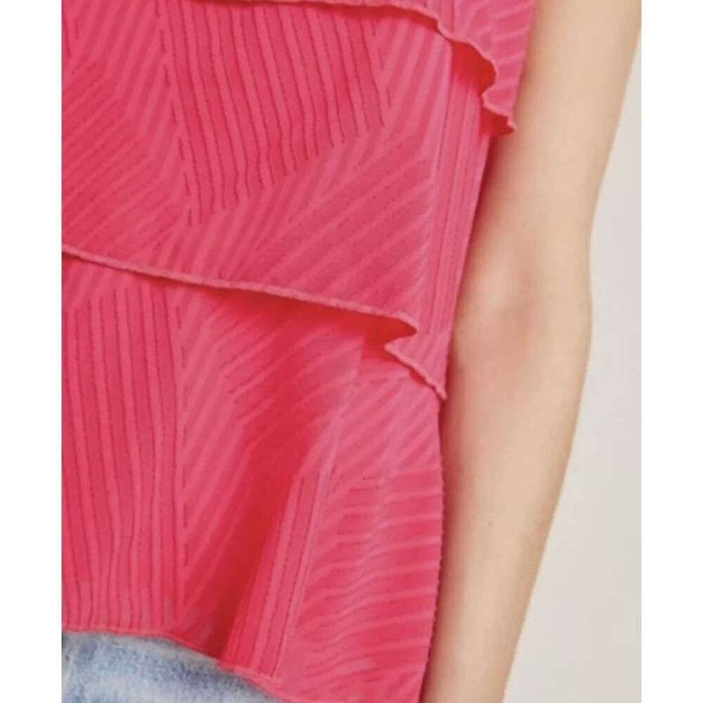 NWOT Anthropologie Amadi Ameline Pink Textured Tiered Tank - Size XL - Picture 5 of 8